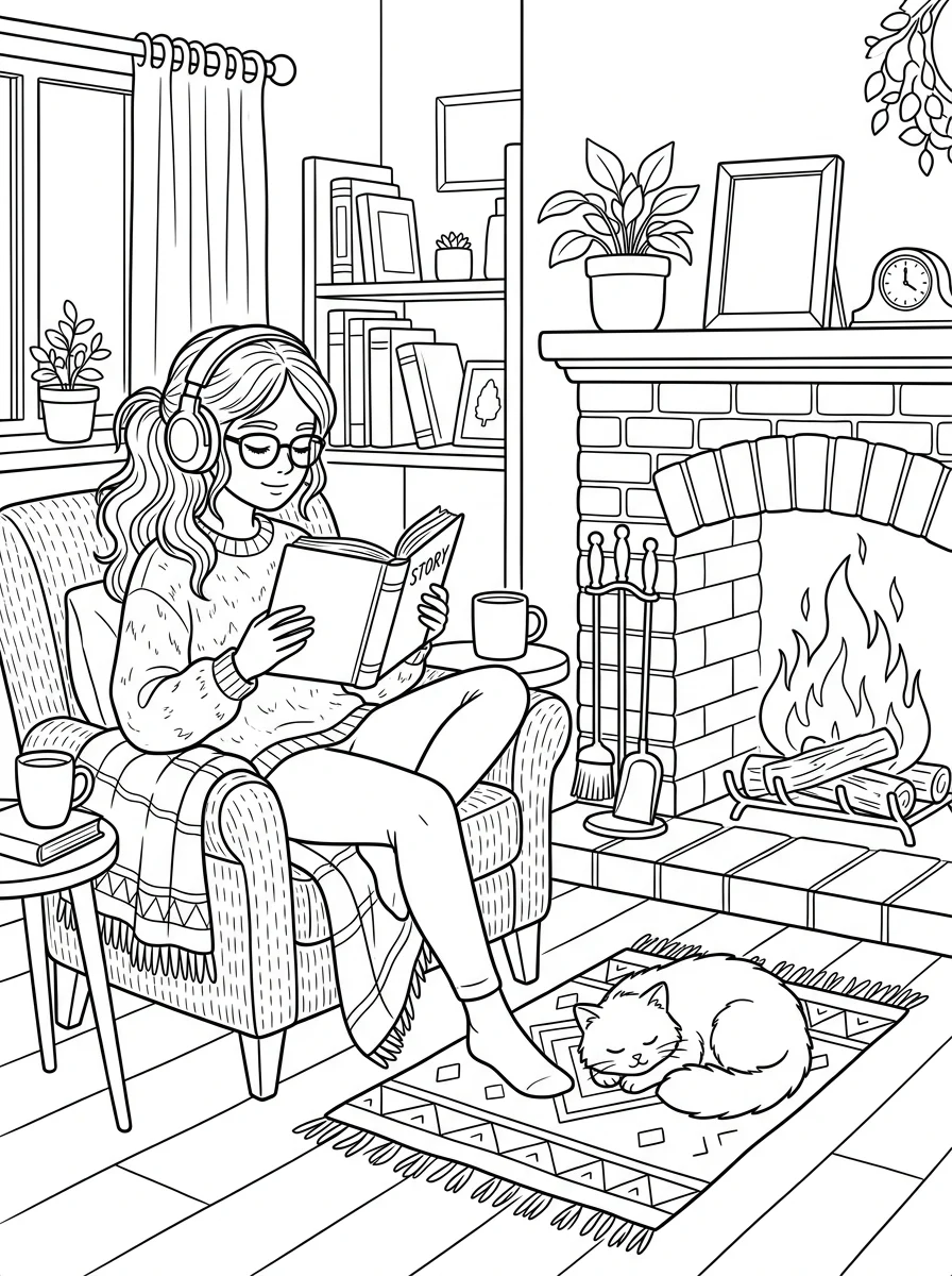Desenho Lo-Fi Girls para colorir 46