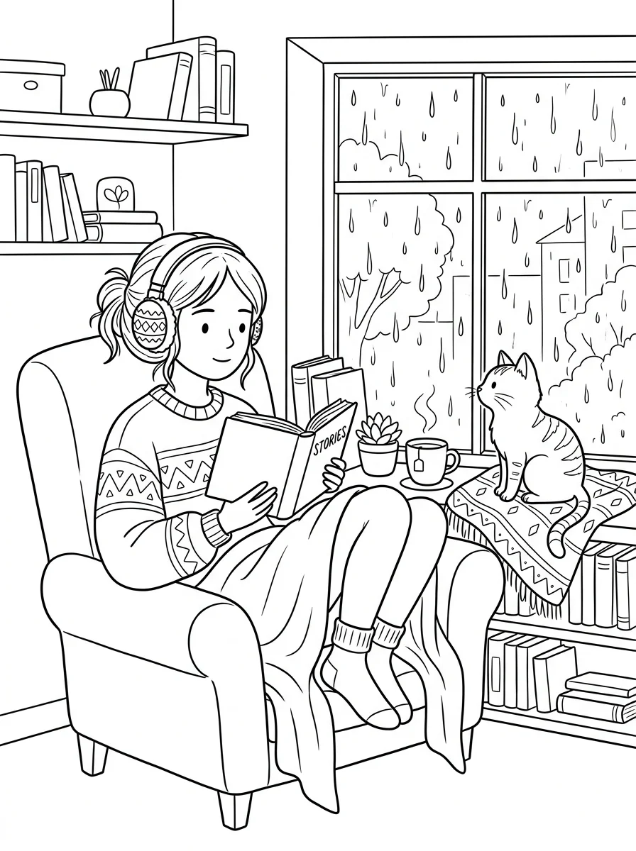 Desenho Lo-Fi Girls para colorir 47