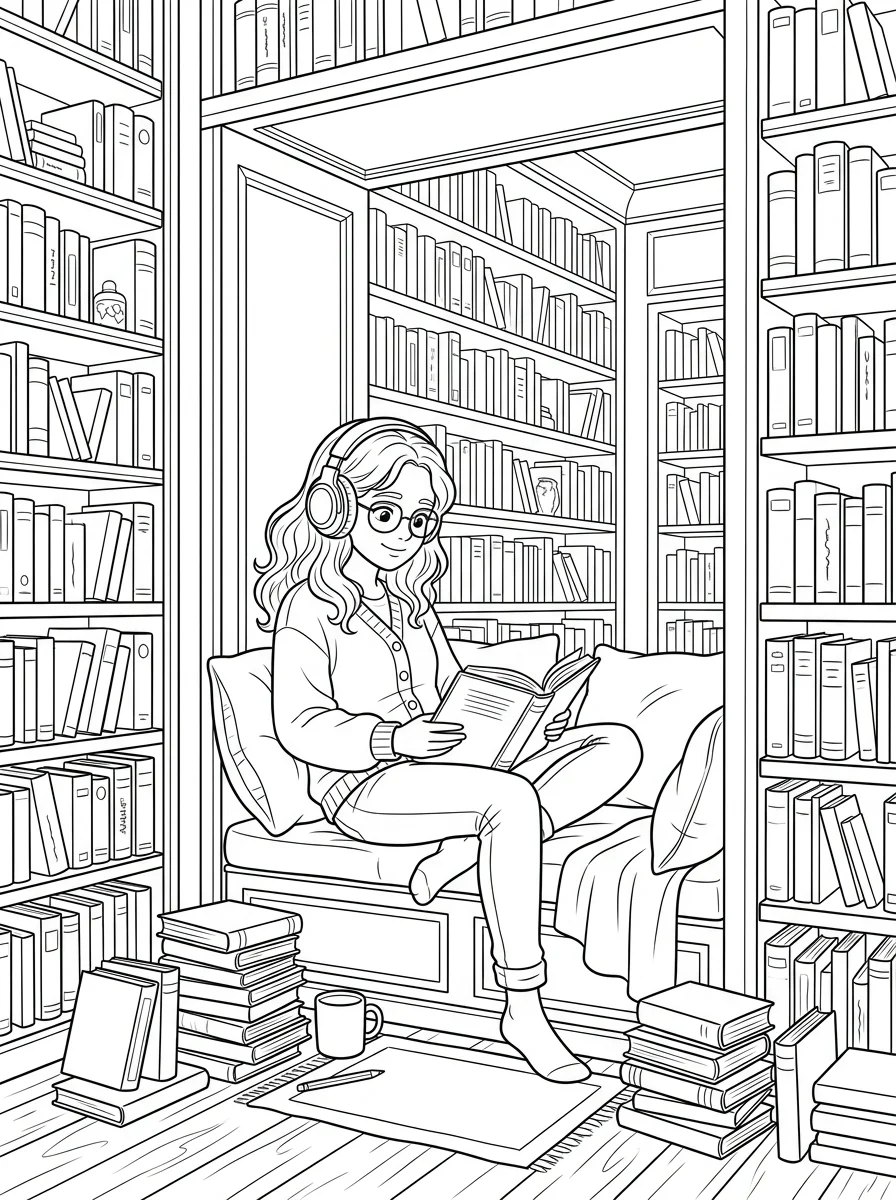 Desenho Lo-Fi Girls para colorir 48