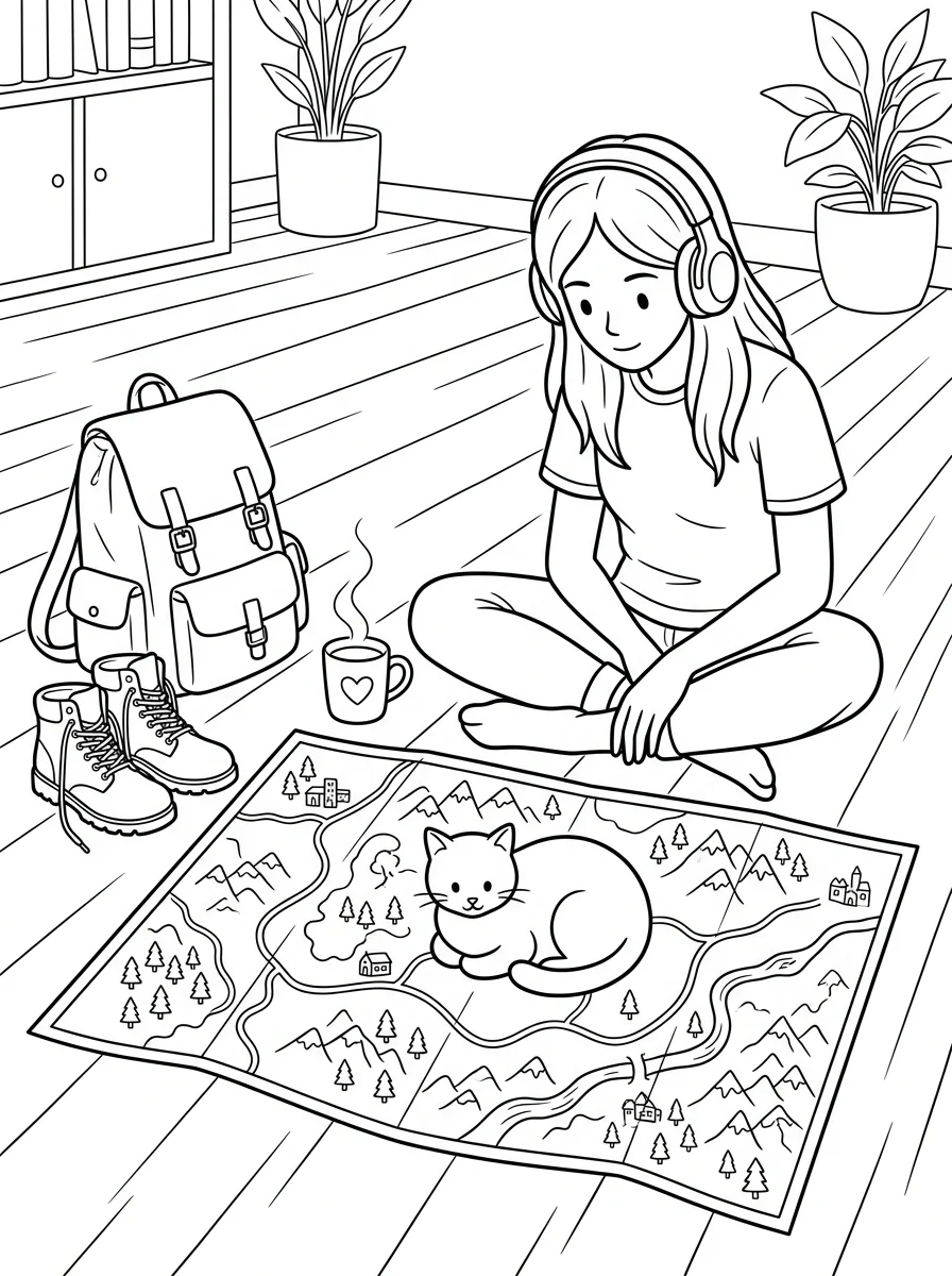 Desenho Lo-Fi Girls para colorir 49