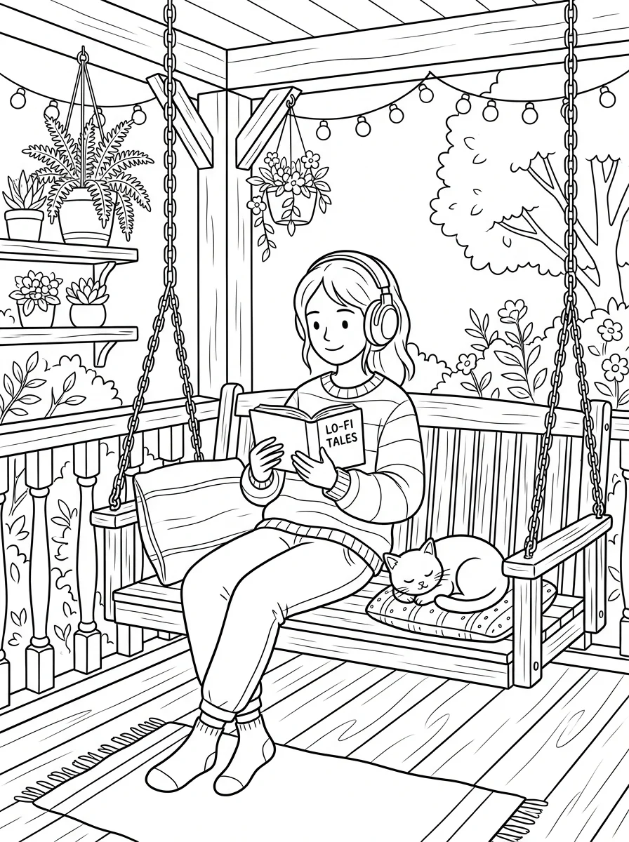 Desenho Lo-Fi Girls para colorir 5