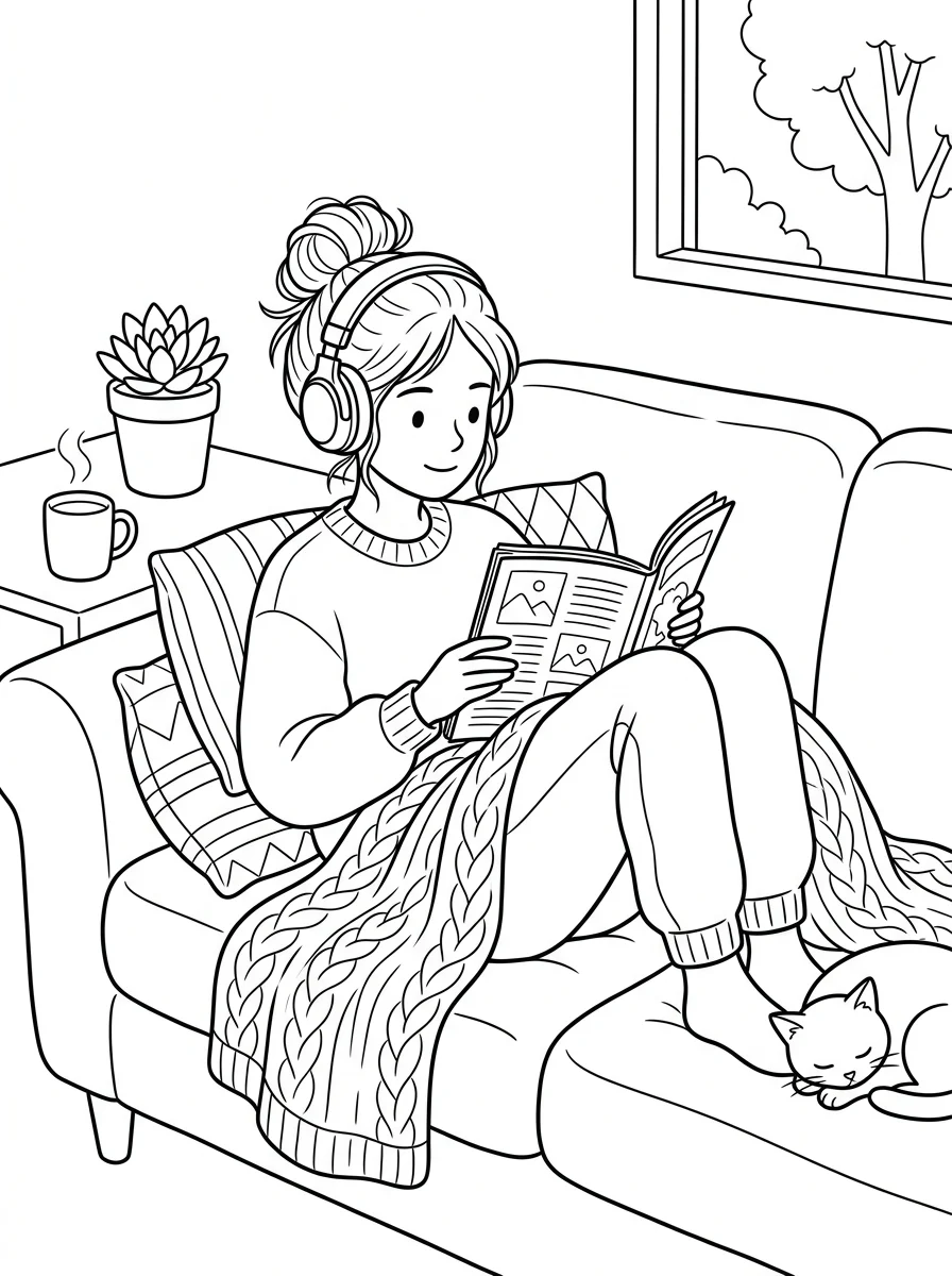 Desenho Lo-Fi Girls para colorir 54