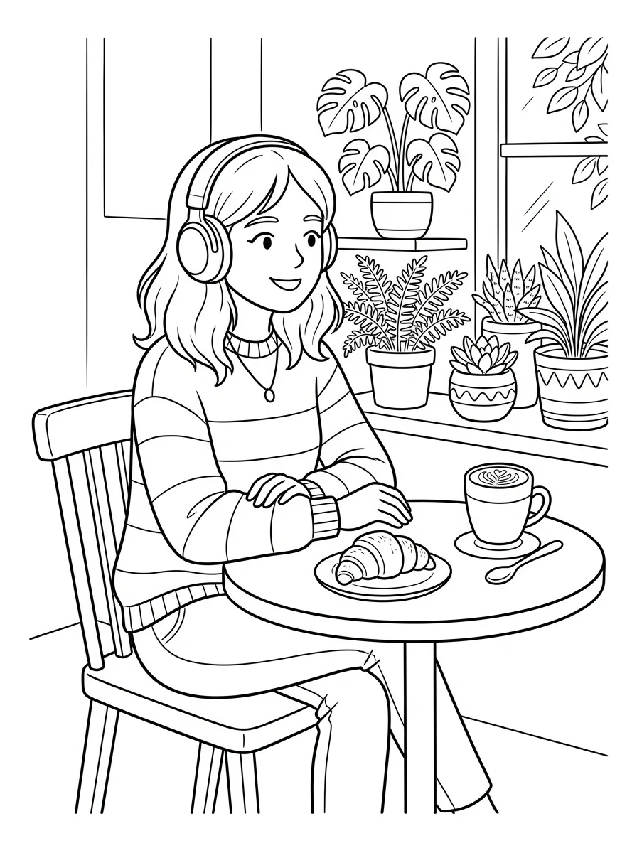 Desenho Lo-Fi Girls para colorir 55