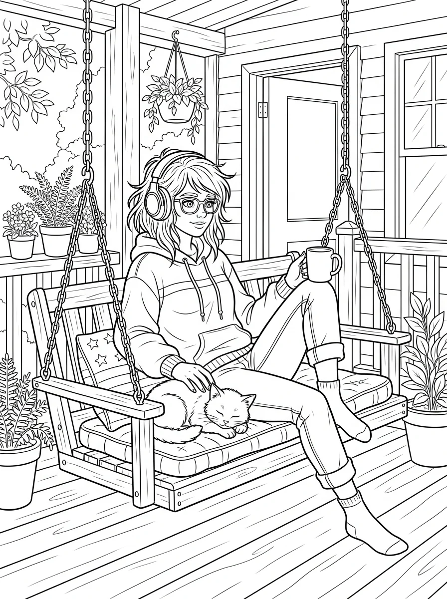 Desenho Lo-Fi Girls para colorir 60
