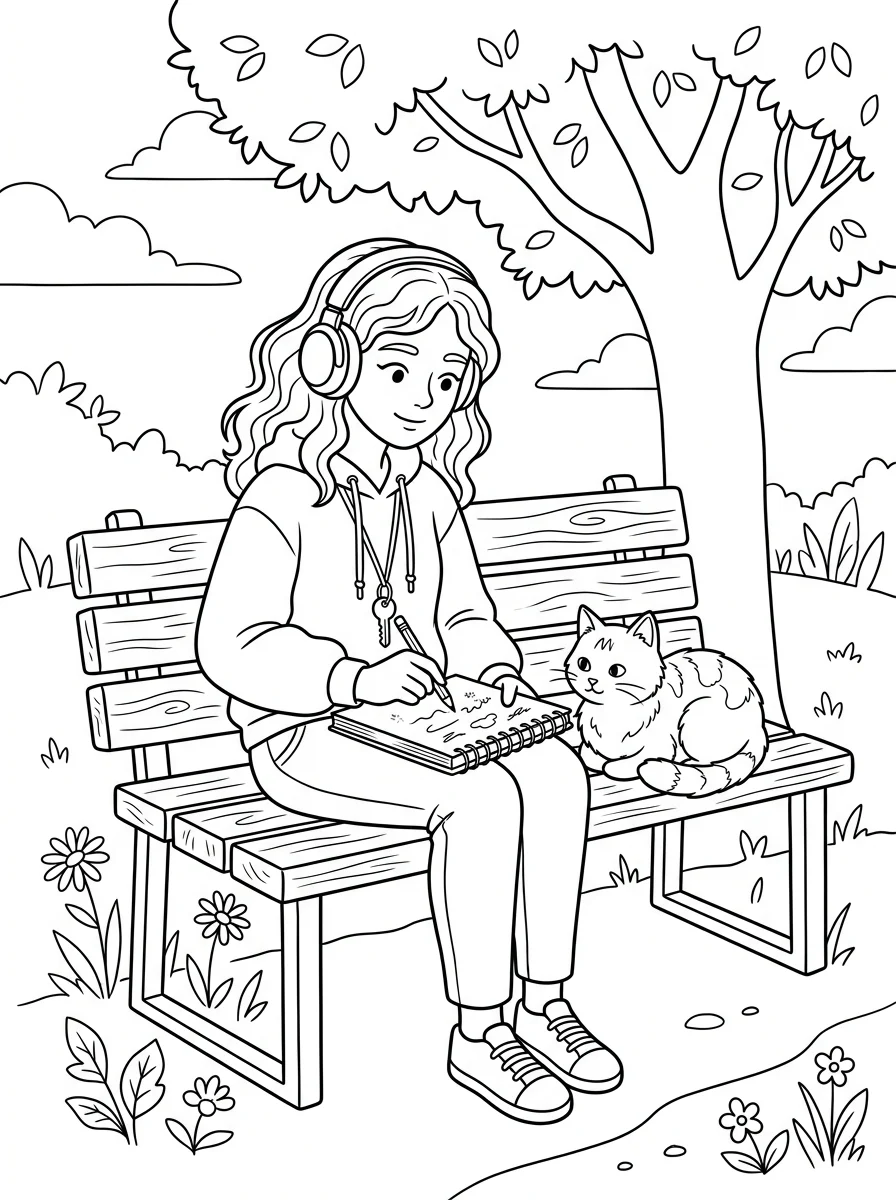 Desenho Lo-Fi Girls para colorir 63