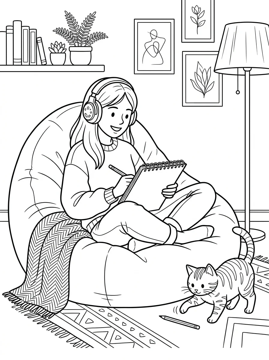 Desenho Lo-Fi Girls para colorir 65