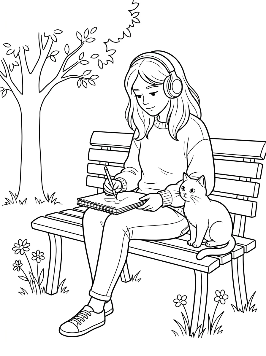 Desenho Lo-Fi Girls para colorir 67