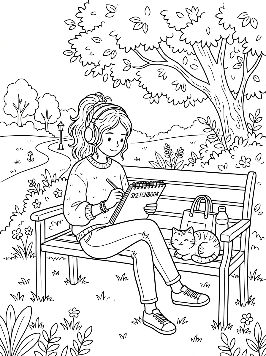 Desenho Lo-Fi Girls para colorir 72