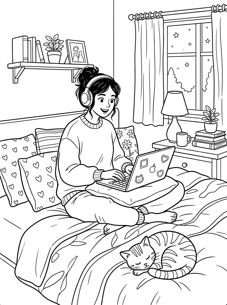 Desenho Lo-Fi Girls para colorir 73
