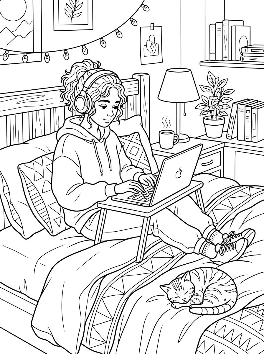 Desenho Lo-Fi Girls para colorir 75