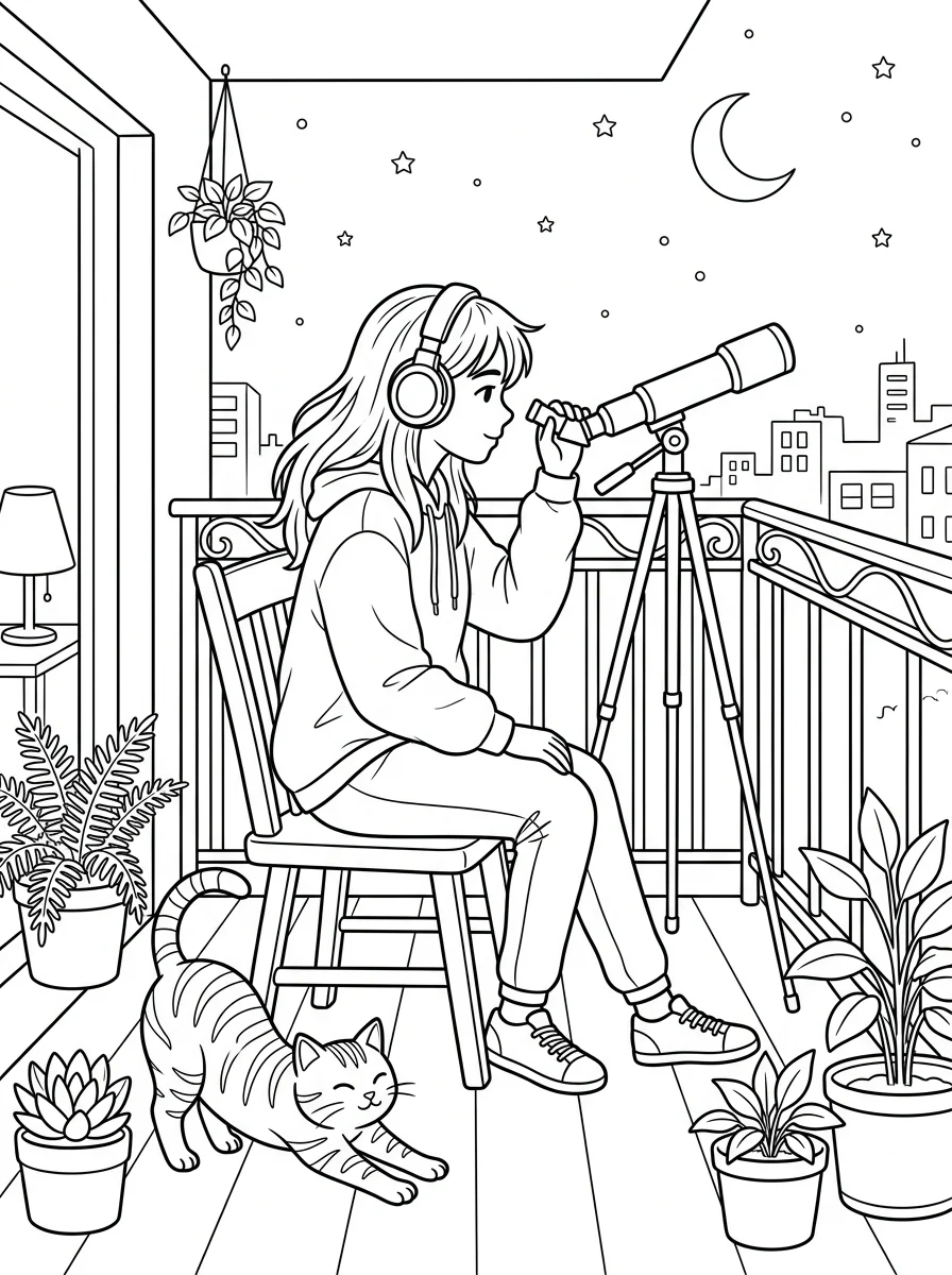 Desenho Lo-Fi Girls para colorir 78
