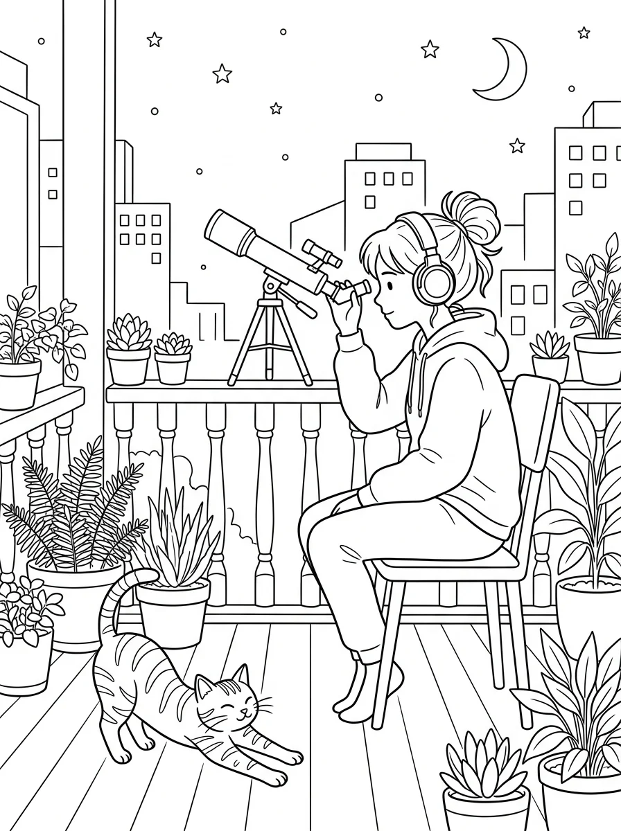 Desenho Lo-Fi Girls para colorir 79