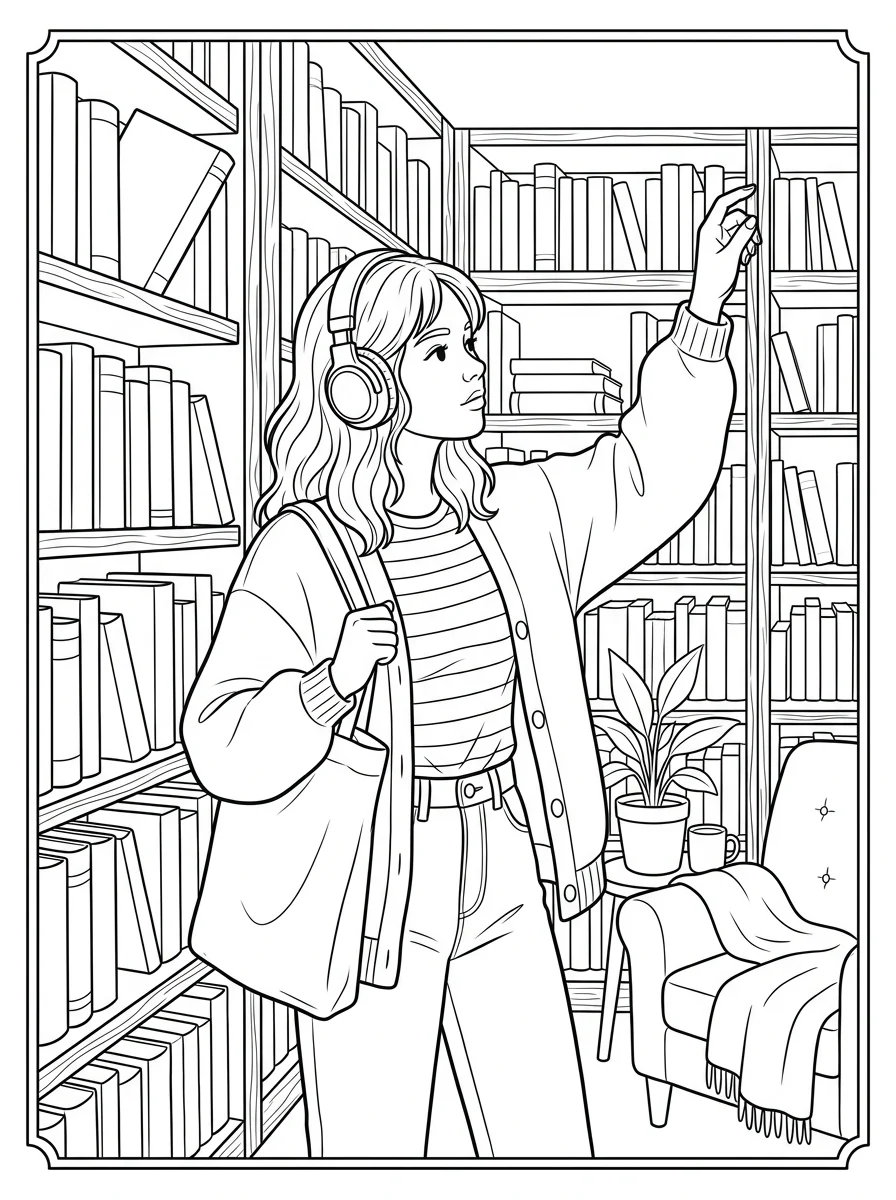 Desenho Lo-Fi Girls para colorir 8