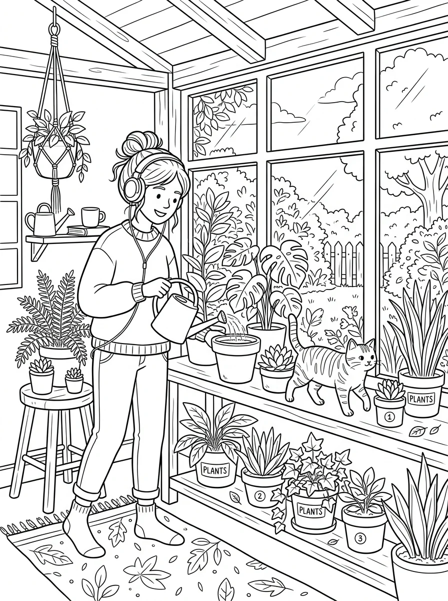 Desenho Lo-Fi Girls para colorir 80