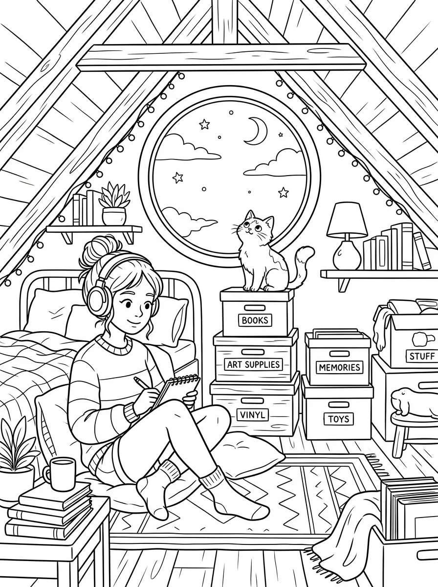 Desenho Lo-Fi Girls para colorir 84