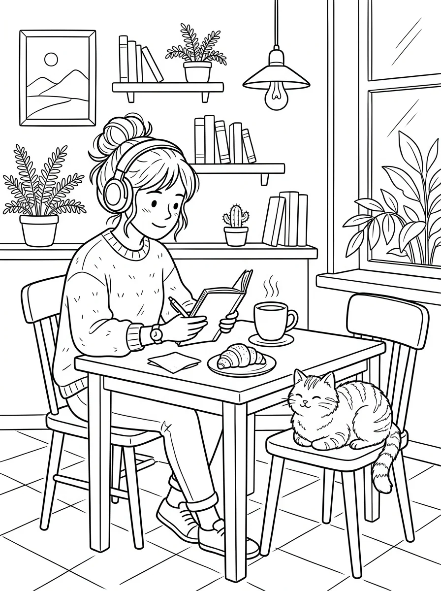 Desenho Lo-Fi Girls para colorir 85