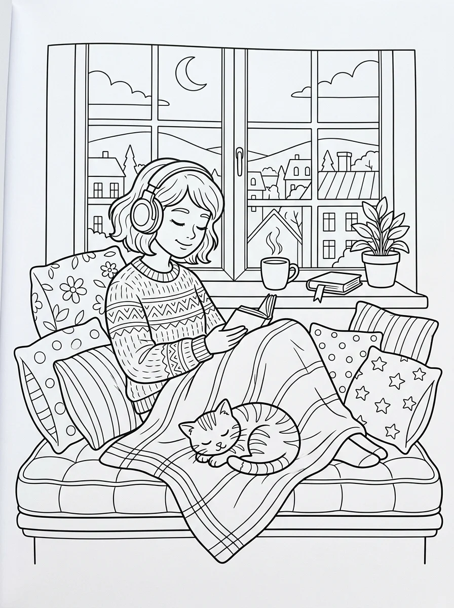 Desenho Lo-Fi Girls para colorir 87