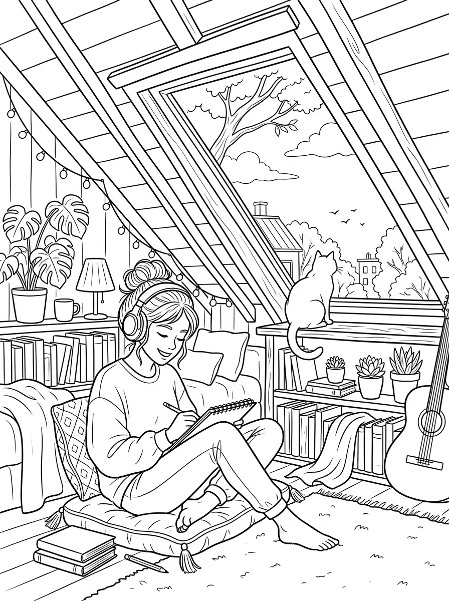 Desenho Lo-Fi Girls para colorir 88