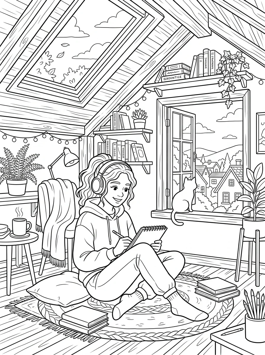 Desenho Lo-Fi Girls para colorir 89