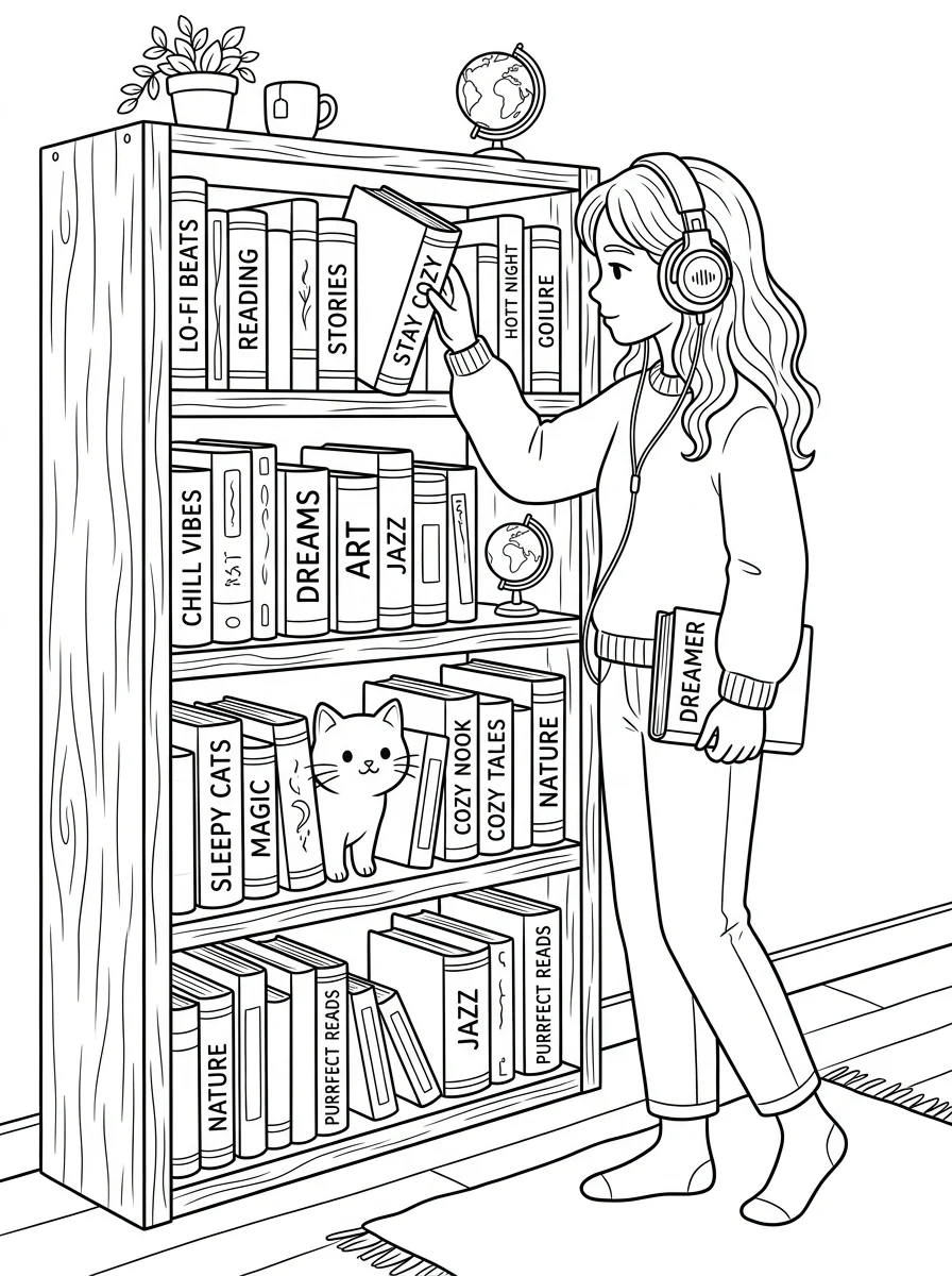 Desenho Lo-Fi Girls para colorir 9