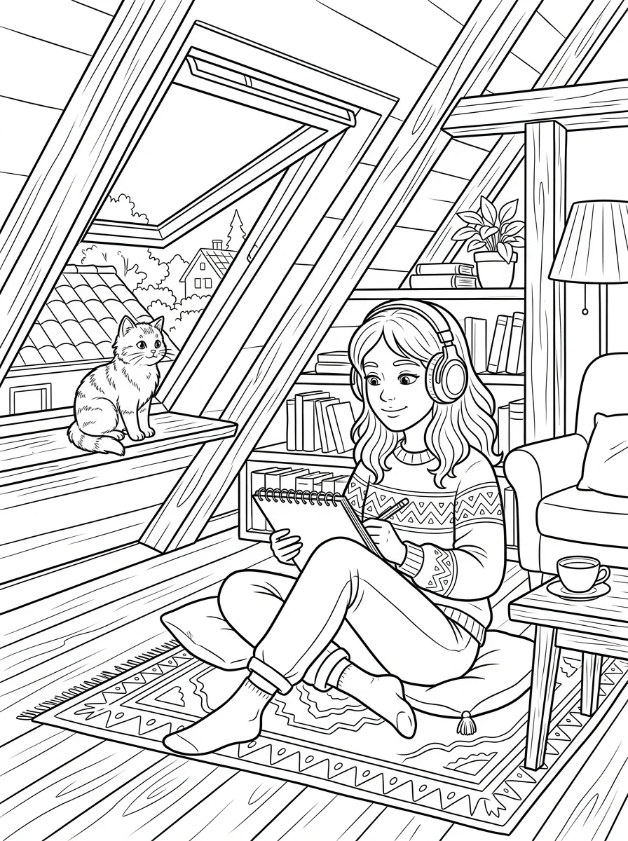 Desenho Lo-Fi Girls para colorir 90