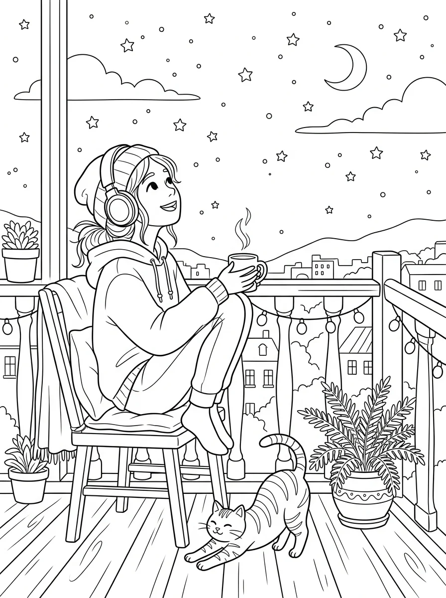 Desenho Lo-Fi Girls para colorir 91