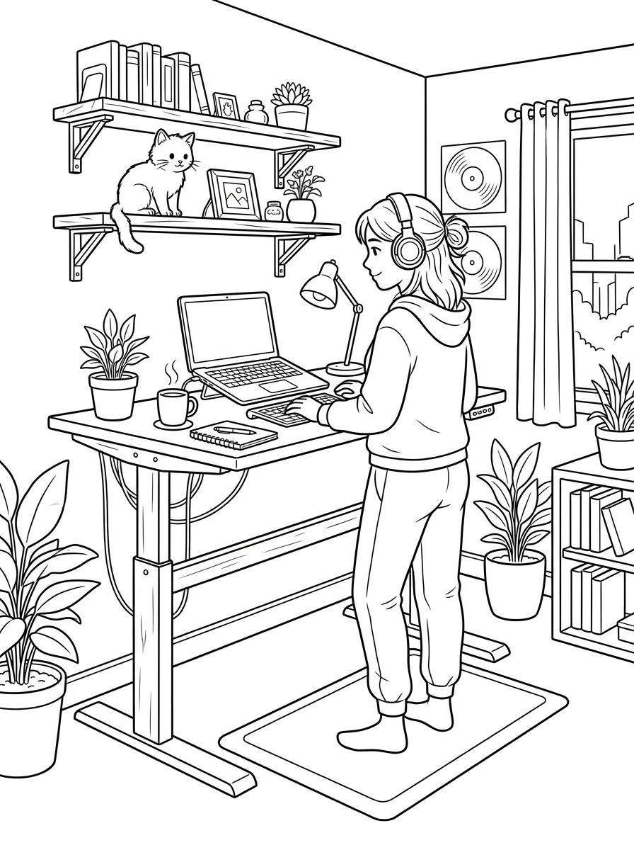 Desenho Lo-Fi Girls para colorir 96