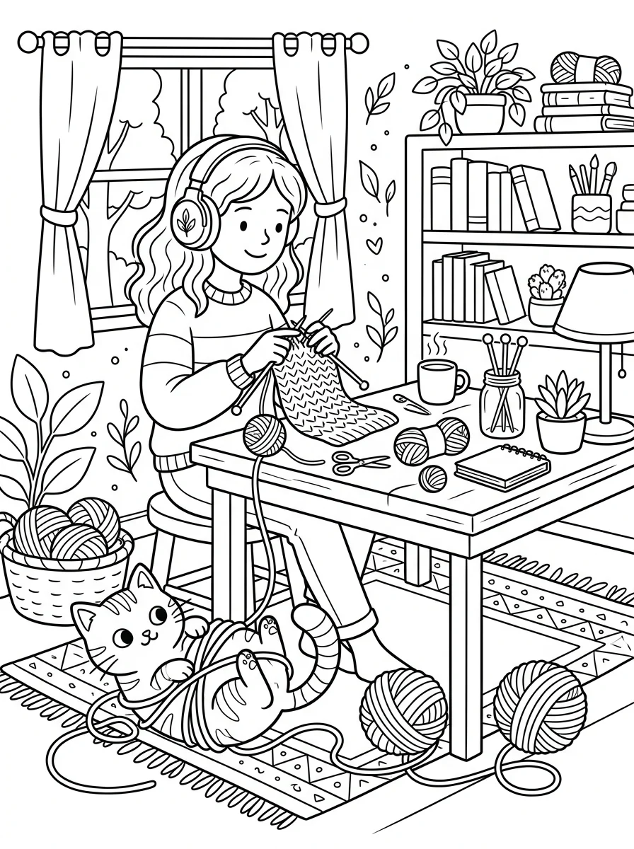Desenho Lo-Fi Girls para colorir 98