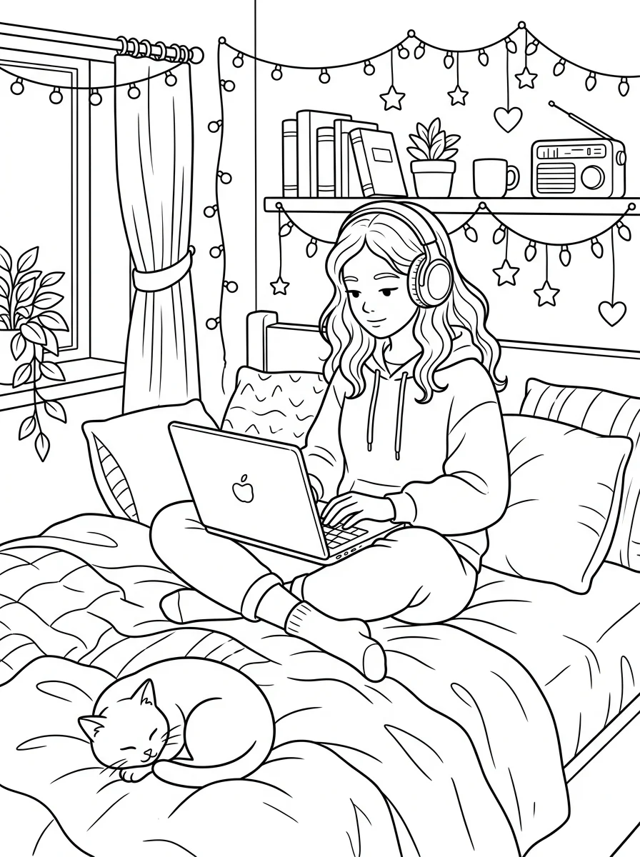 Desenho Lo-Fi Girls para colorir 99