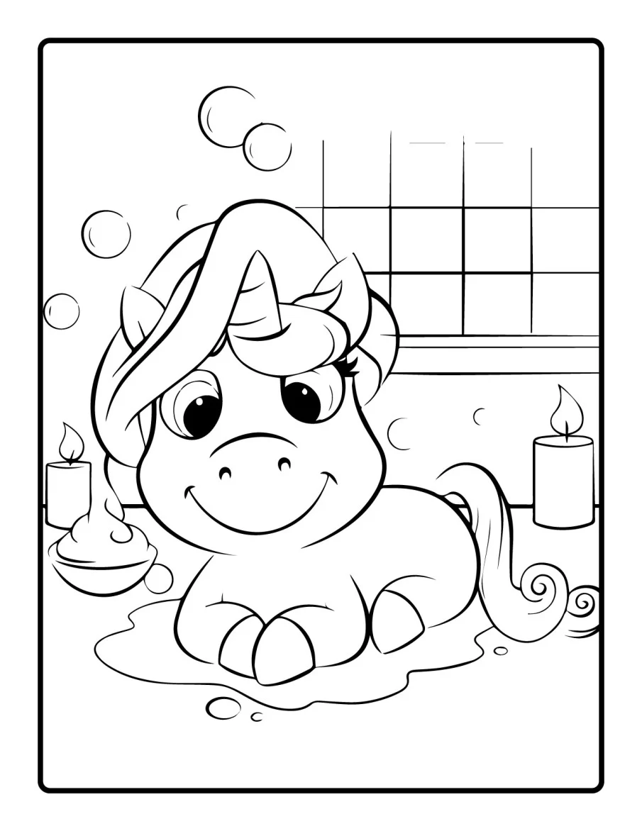 Desenho simples de Baby Unicórnio para colorir 11