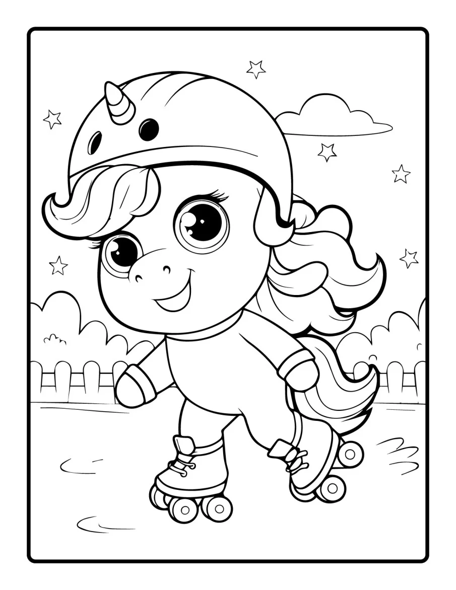Desenho simples de Baby Unicórnio para colorir 13