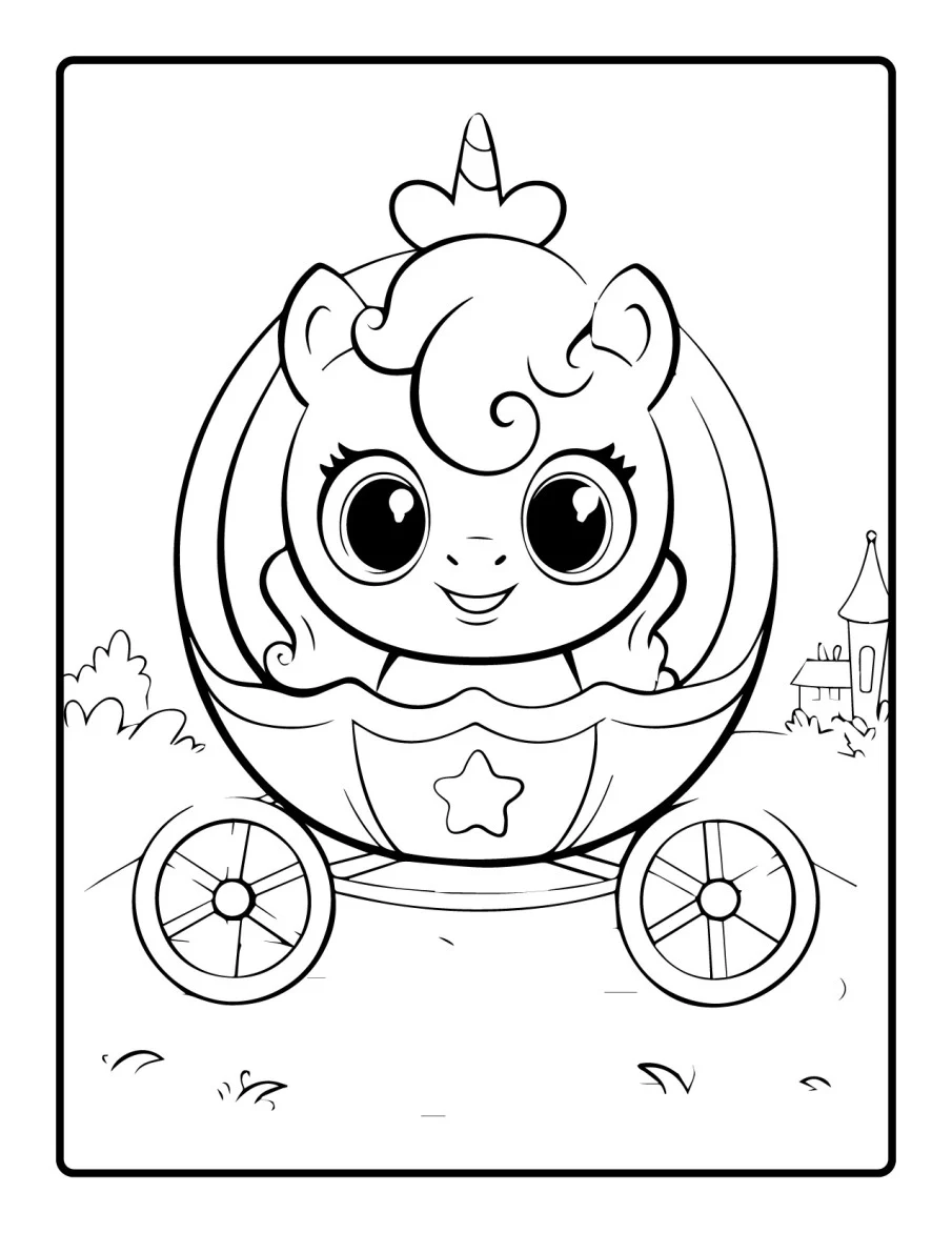 Desenho simples de Baby Unicórnio para colorir 19