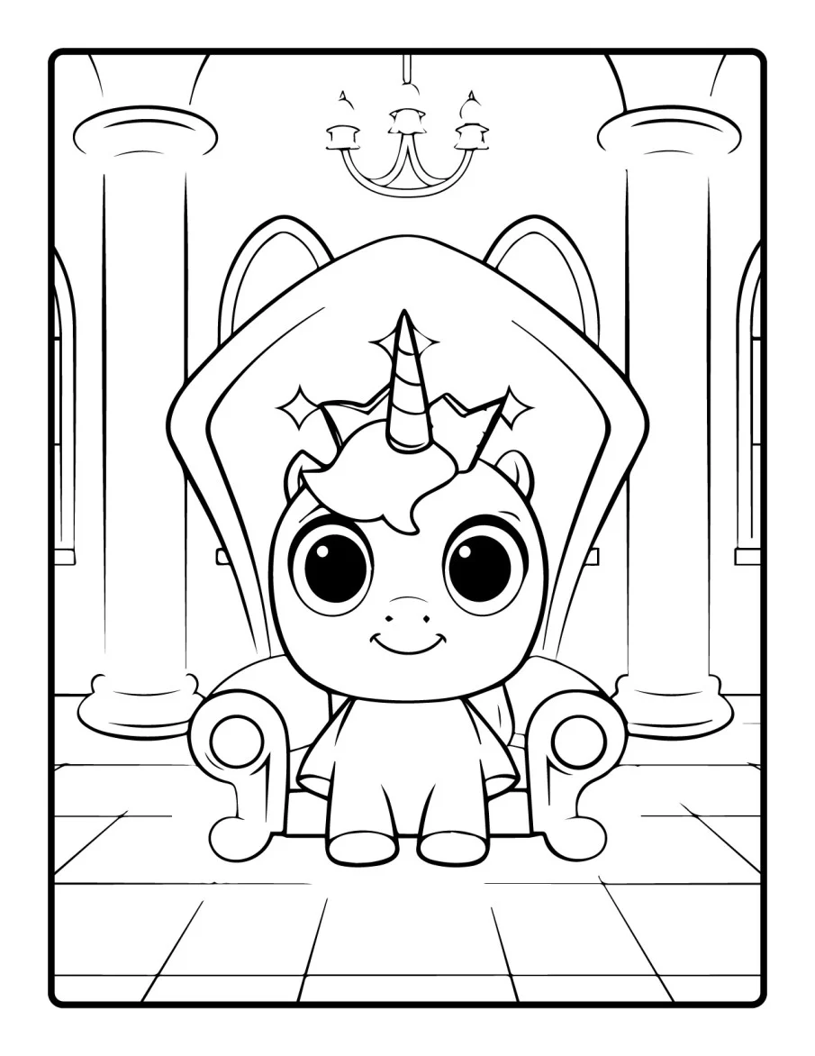 Desenho simples de Baby Unicórnio para colorir 26