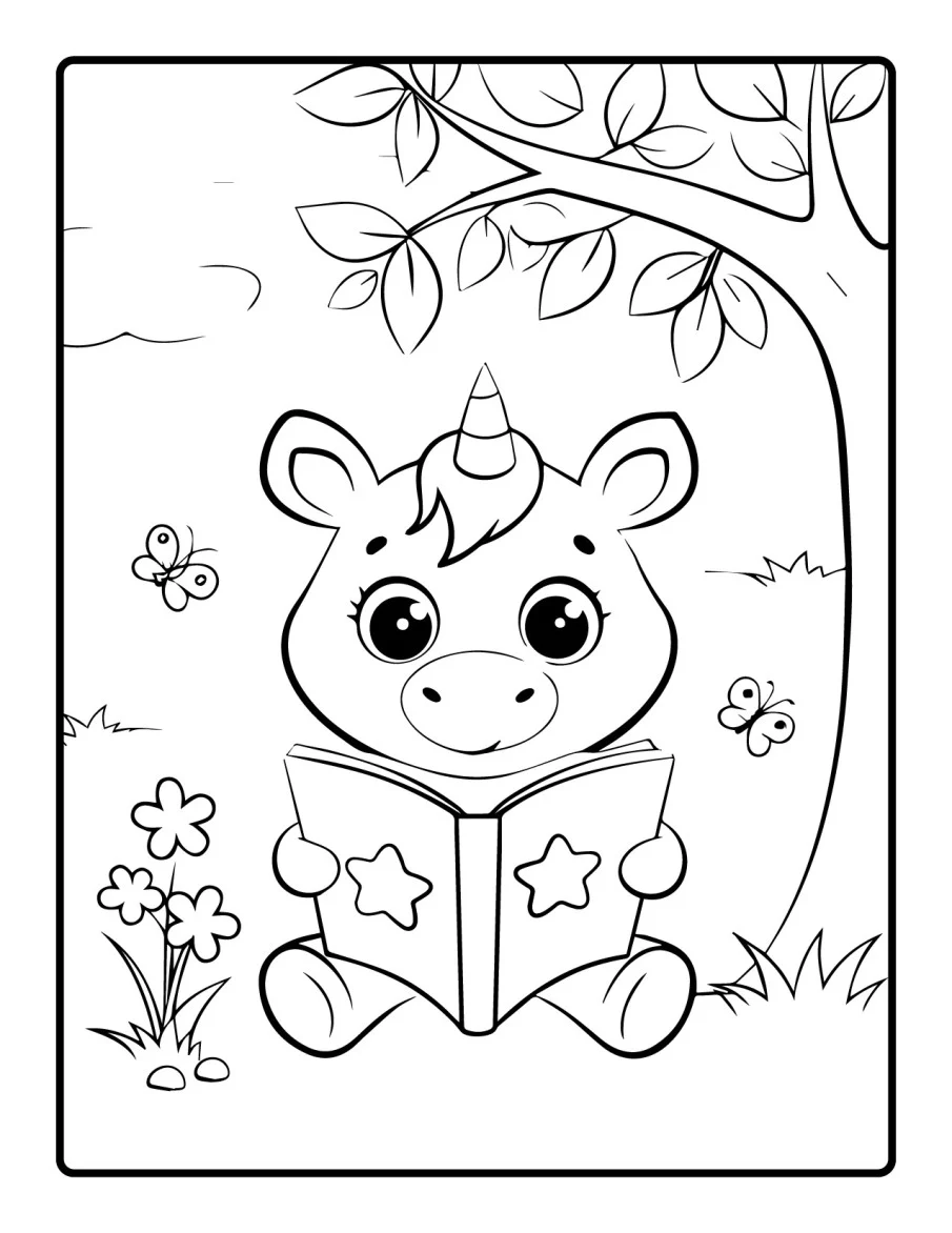 Desenho simples de Baby Unicórnio para colorir 27