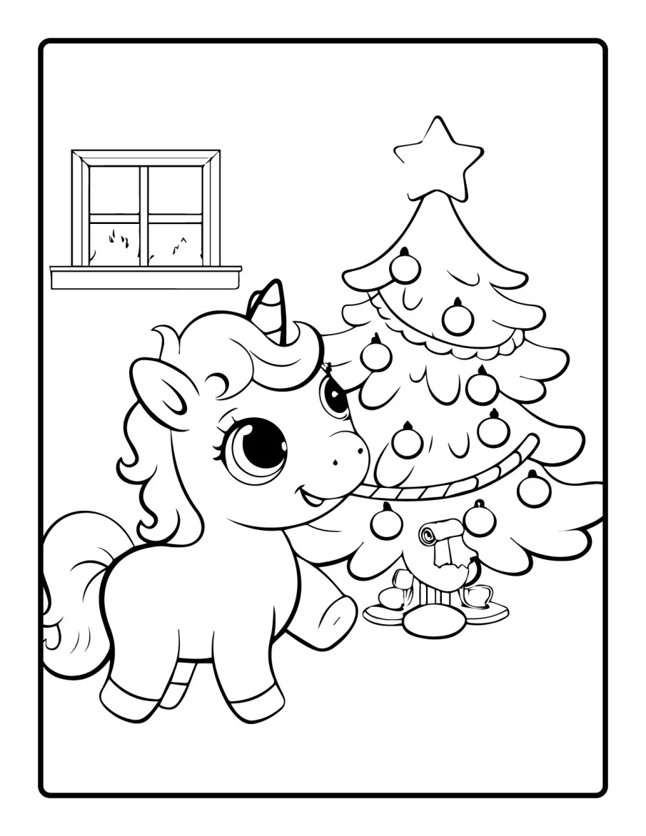 Desenho simples de Baby Unicórnio para colorir 31