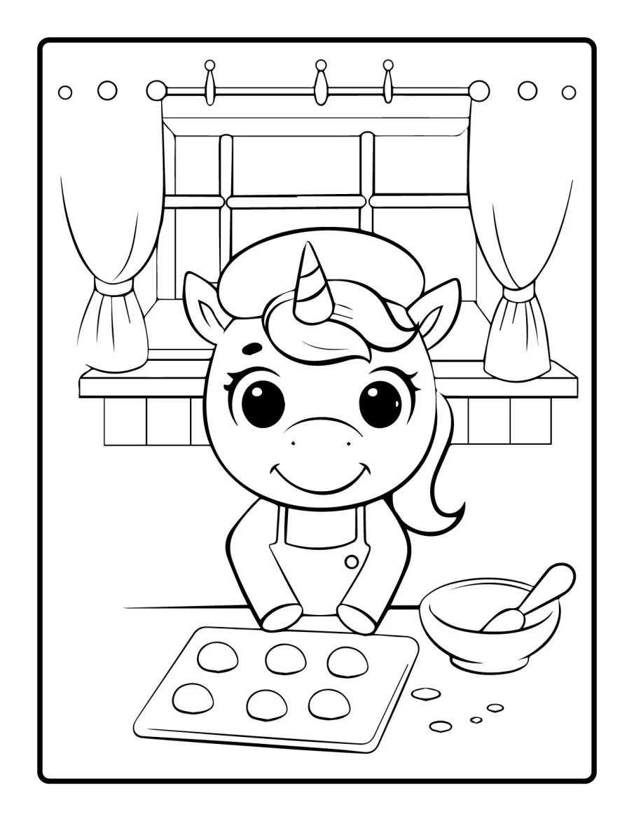 Desenho simples de Baby Unicórnio para colorir 40