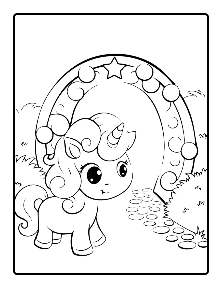 Desenho simples de Baby Unicórnio para colorir 44