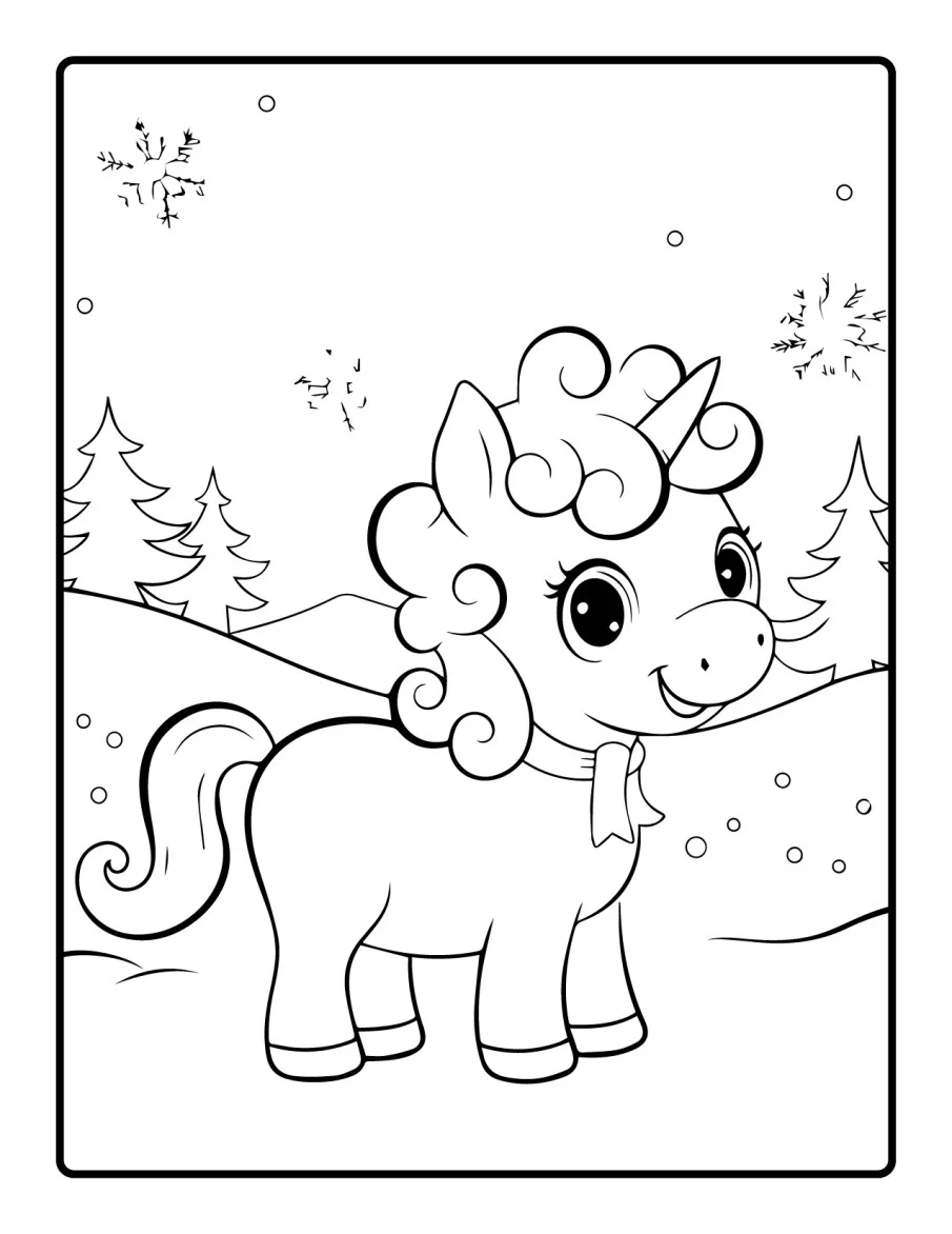 Desenho simples de Baby Unicórnio para colorir 48