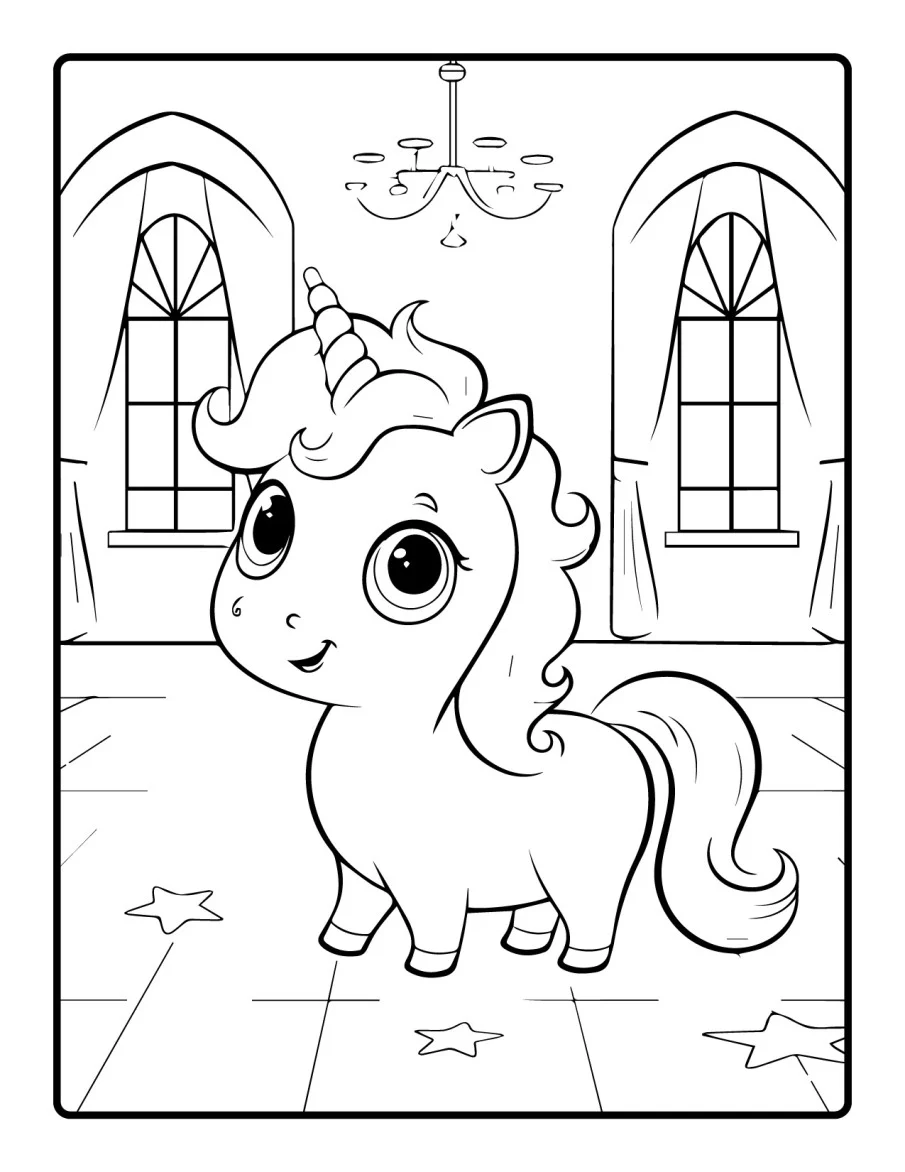 Desenho simples de Baby Unicórnio para colorir 50