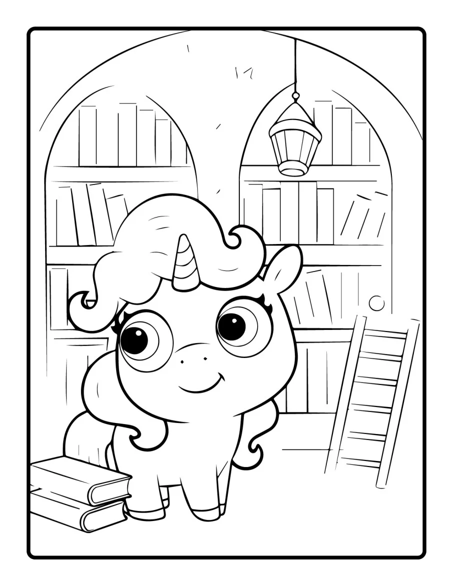 Desenho simples de Baby Unicórnio para colorir 53