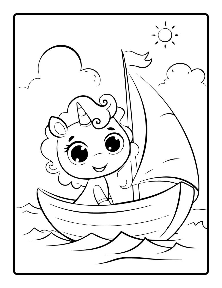 Desenho simples de Baby Unicórnio para colorir 54