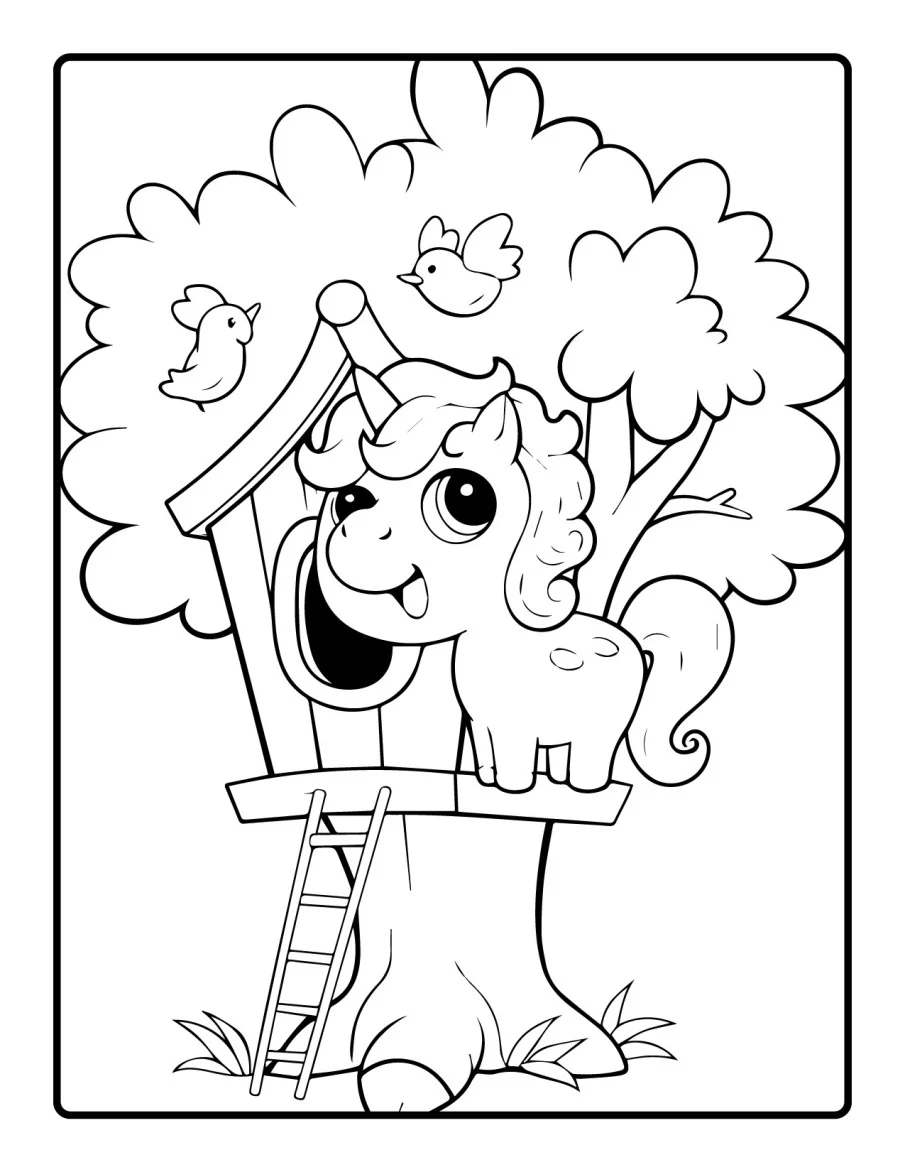 Desenho simples de Baby Unicórnio para colorir 55