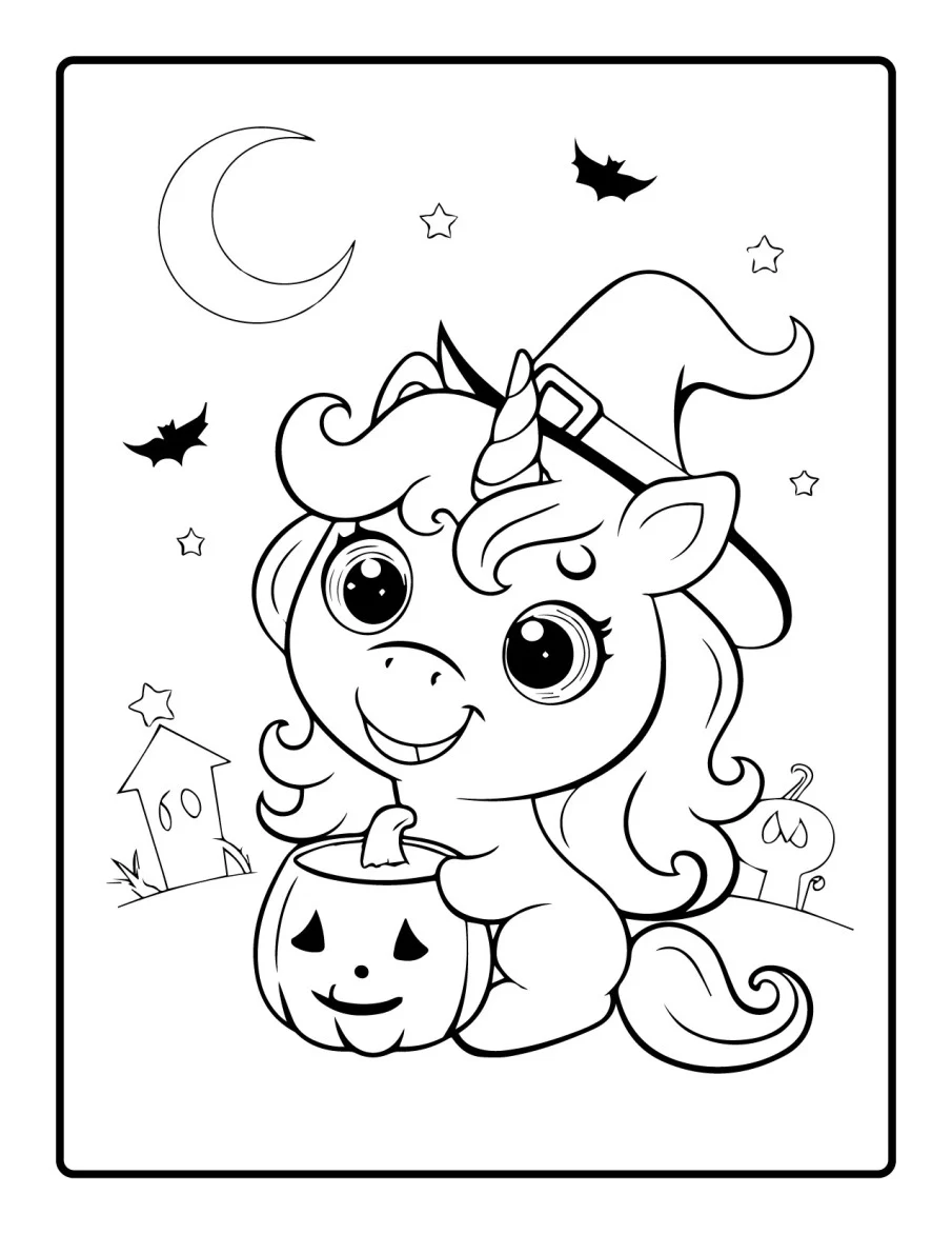 Desenho simples de Baby Unicórnio para colorir 68