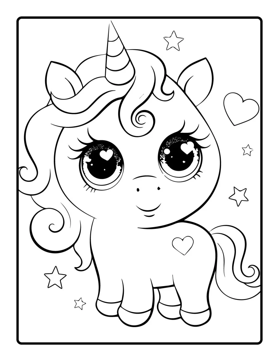 Desenho simples de Baby Unicórnio para colorir 70