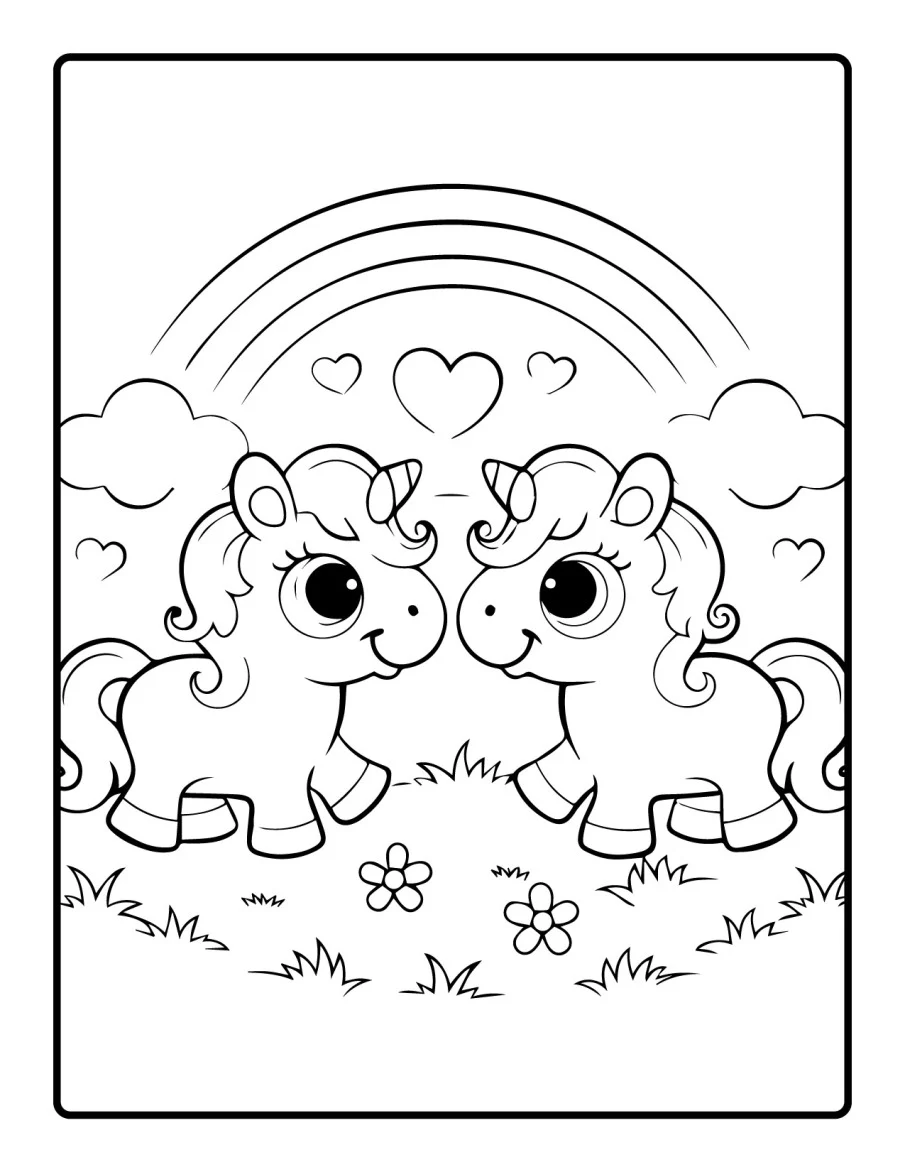 Desenho simples de Baby Unicórnio para colorir 71