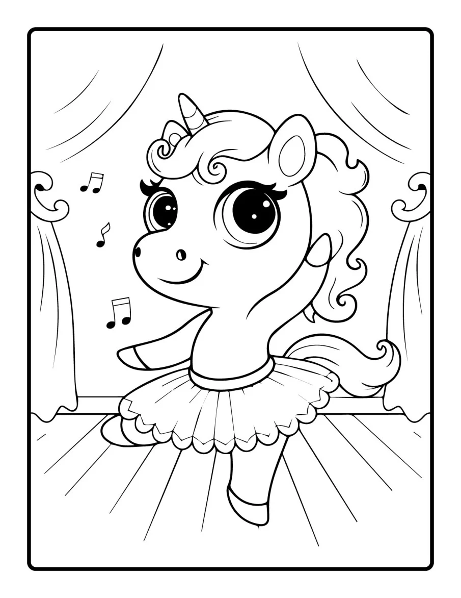Desenho simples de Baby Unicórnio para colorir 73
