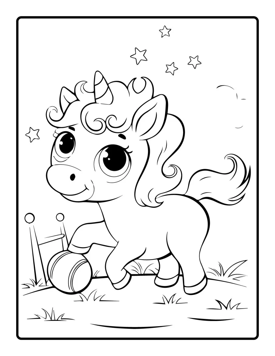 Desenho simples de Baby Unicórnio para colorir 8