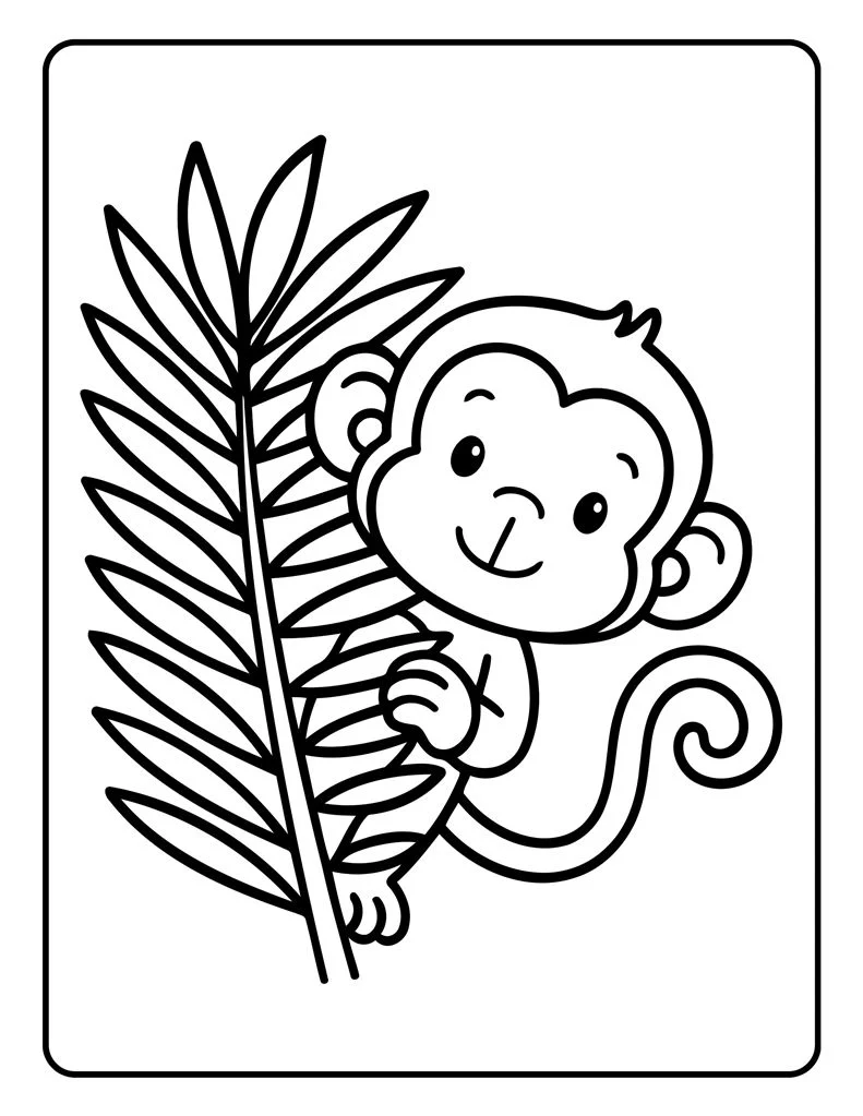 Desenho simples de Macaco para colorir 21