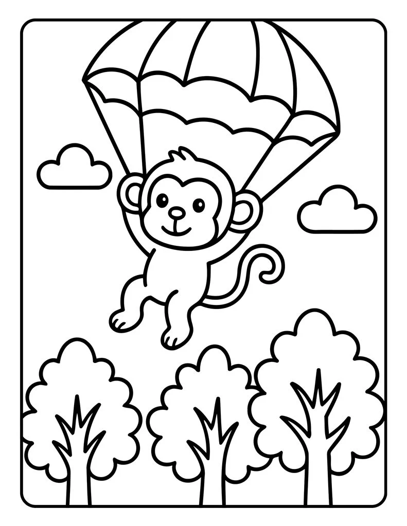 Desenho simples de Macaco para colorir 31