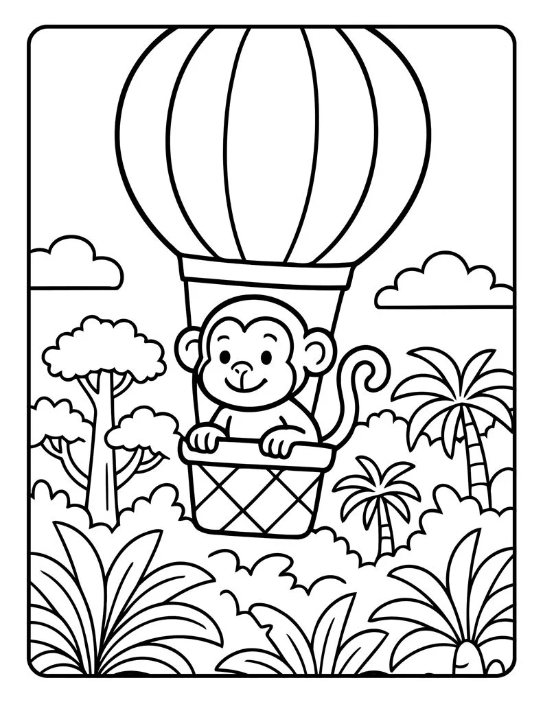 Desenho simples de Macaco para colorir 32